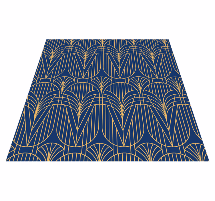 Kitchen vinyl rug with gold art deco pattern - TenStickers