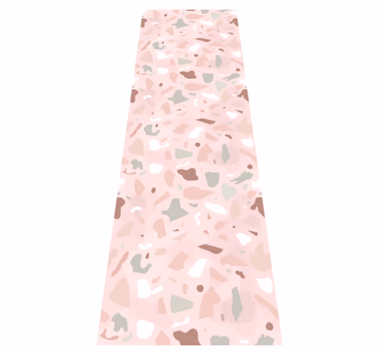 Kitchen vinyl rug in pink terrazzo shades - TenStickers