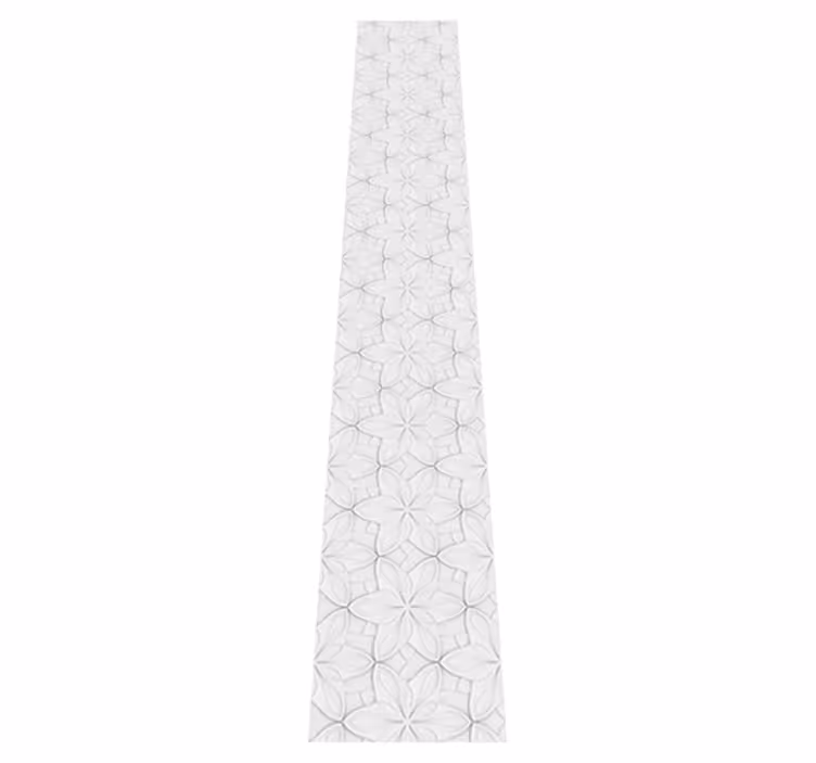 Kitchen vinyl rug with minimalistic flower hexagons - TenStickers