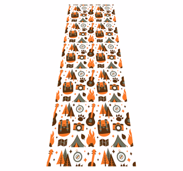 Bedroom vinyl rug mountain bear woodfire - TenStickers