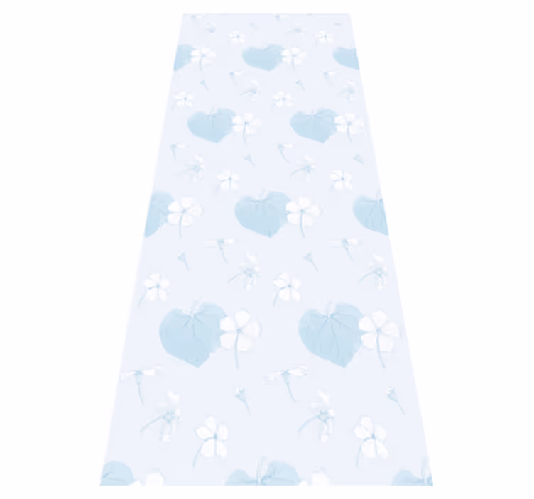 Bedroom vinyl rug with 80's floral blue design - TenStickers