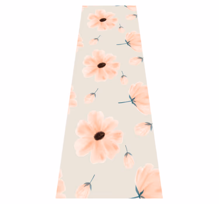 Bedroom vinyl rug with large floral watercolor design - TenStickers