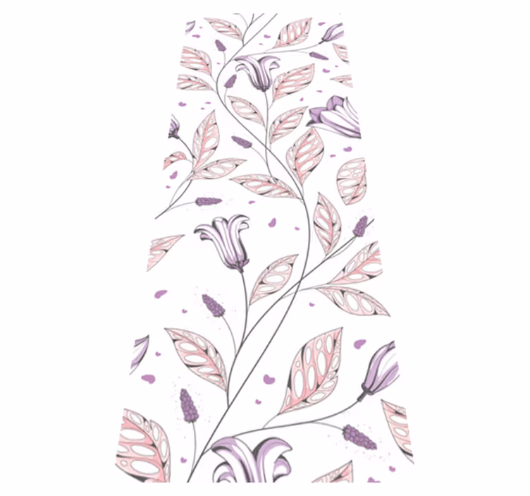Purple elegant tulips pattern bedroom vinyl rug - TenStickers
