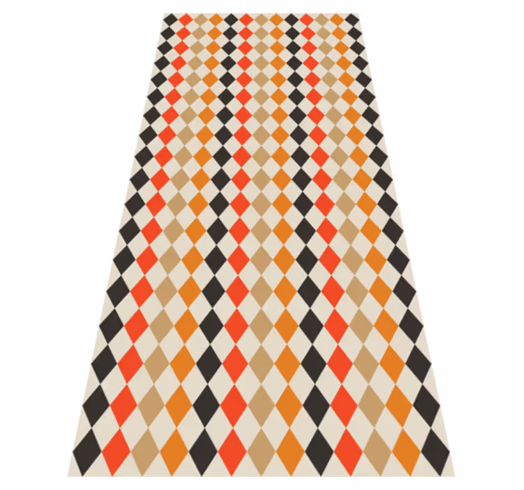 Bedroom vinyl rug with retro 80s multicolored diamonds - TenStickers