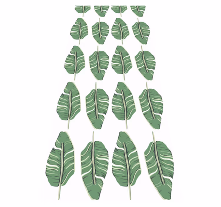 Bedroom vinyl rug in nordic green leaf design - TenStickers
