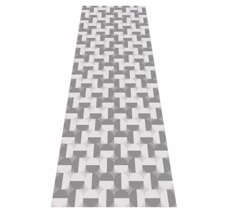 Bedroom vinyl rug with nordic gray circle pattern - TenStickers