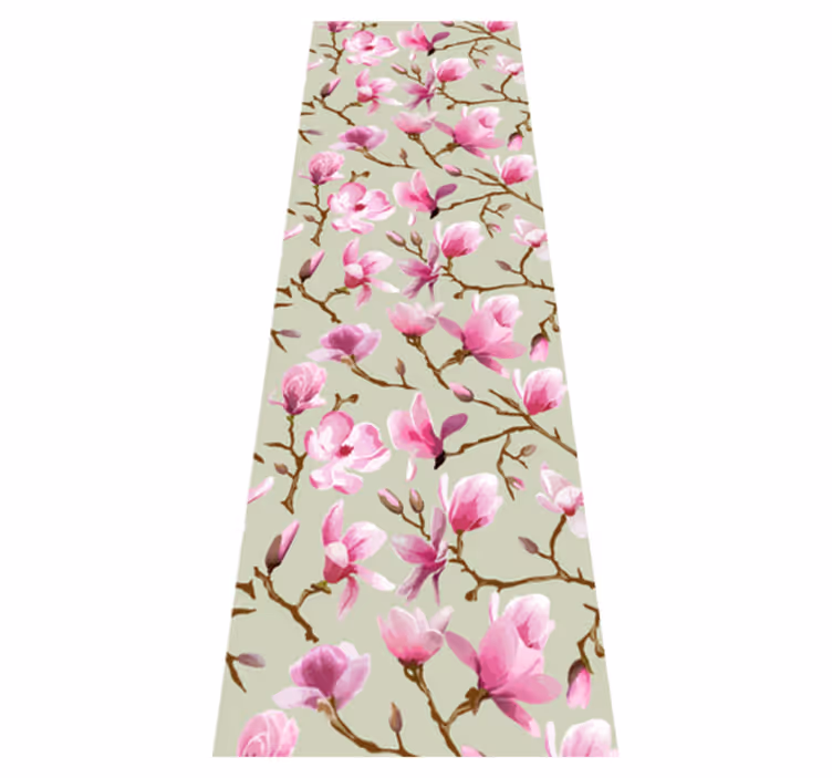Bedroom vinyl rug with beautiful purple magnolia - TenStickers
