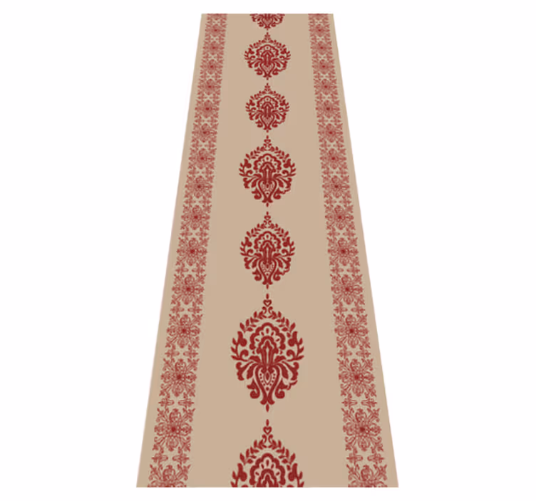 Bedroom vinyl rug in beige floral design - TenStickers