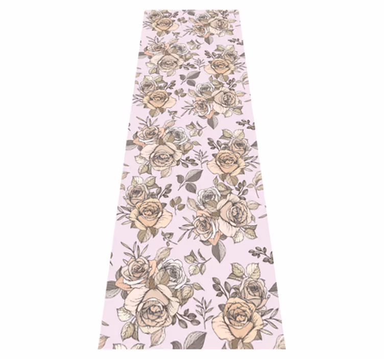 Bedroom vinyl rug with shabby chic rose design - TenStickers