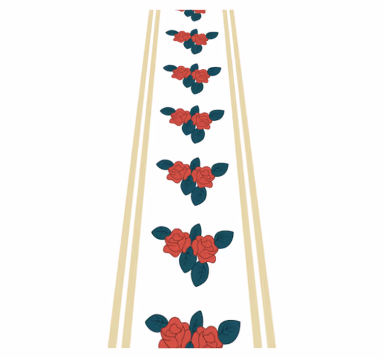 Bedroom vinyl rug with shabby chic red roses pattern - TenStickers
