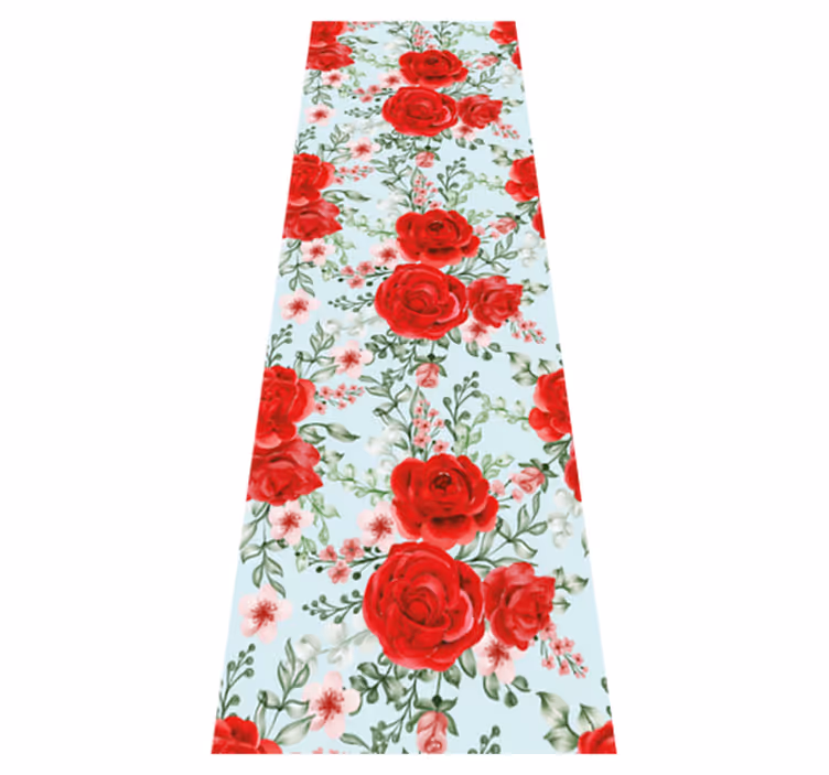 Bedroom vinyl rug in grandmillenial floral style - TenStickers