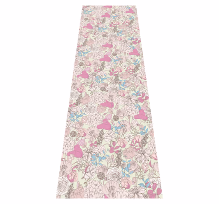 Floral grandmillenial bedroom vinyl rug - TenStickers