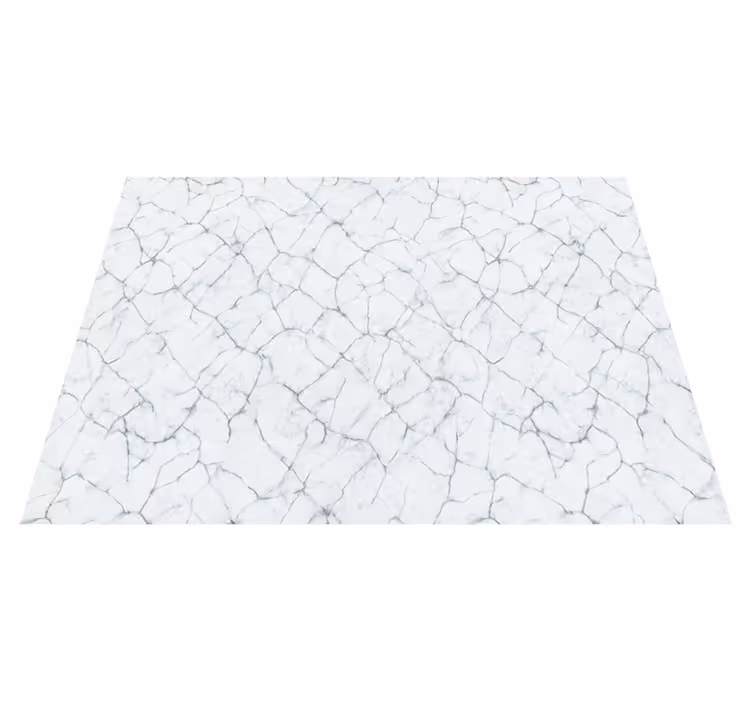 Bedroom vinyl rug white cracked marble design - TenStickers