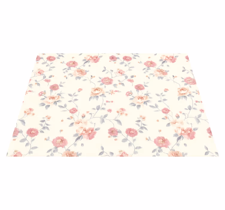 Textile floral print bedroom vinyl rug - TenStickers
