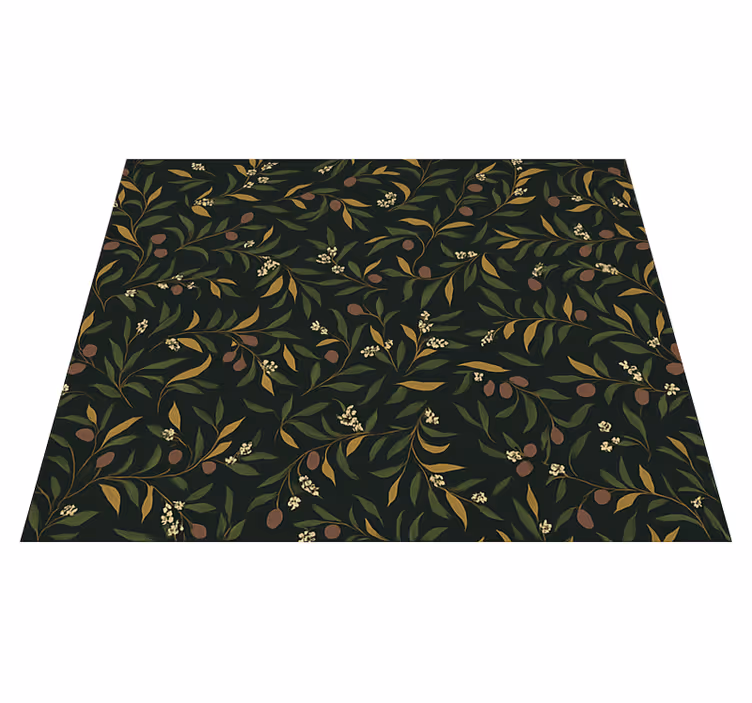 Bedroom vinyl rug with simple repetitive floral pattern - TenStickers
