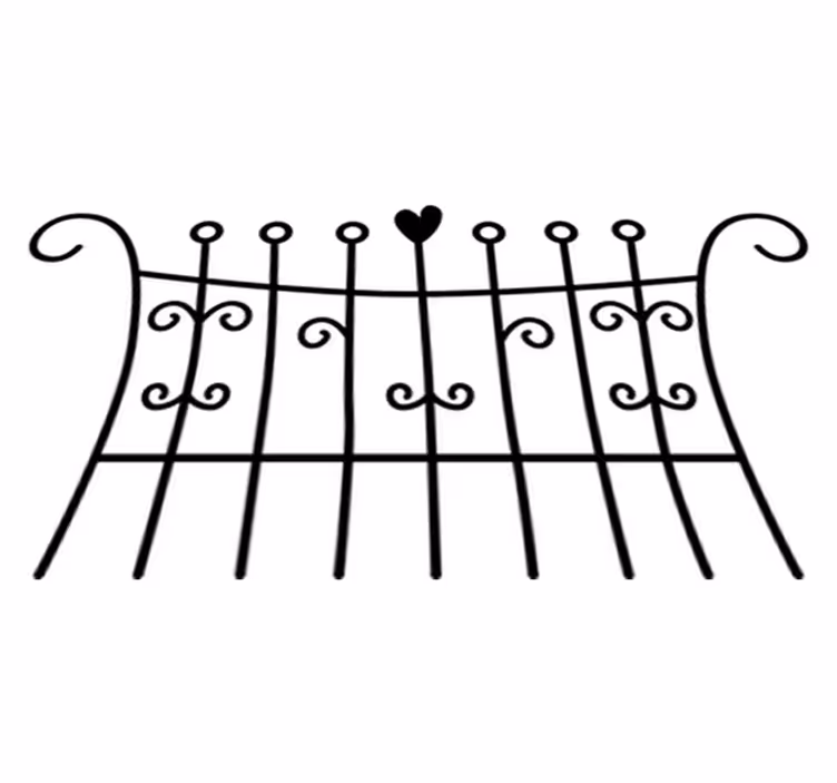 Bedroom vinyl rug heart fence design - TenStickers