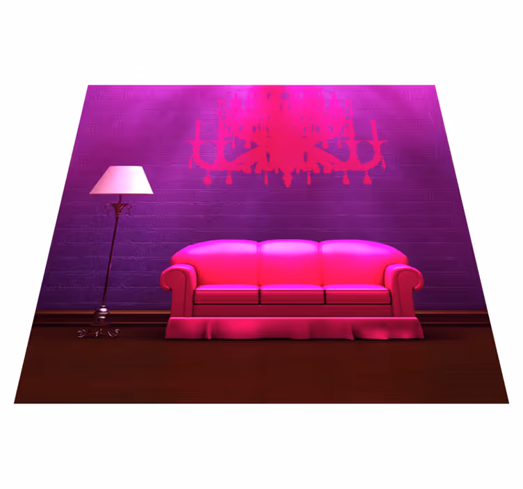 Bedroom vinyl rug decorative sofa and lamp - TenStickers
