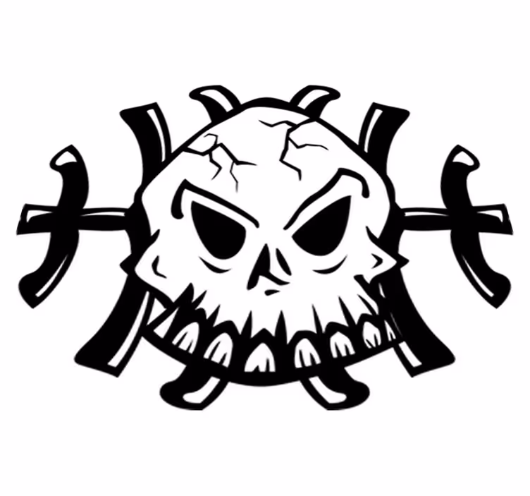 Bedroom vinyl rug skull logo decorative vinyl - TenStickers