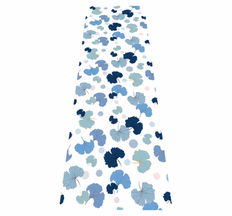 Office vinyl rug blue ginkgo leaf design - TenStickers