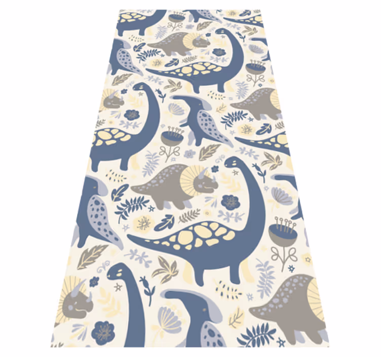 Bedroom vinyl rug in blue dinosaur nordic style - TenStickers