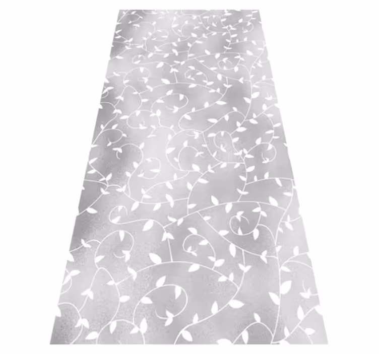 Bedroom vinyl rug tree branches white and silver - TenStickers