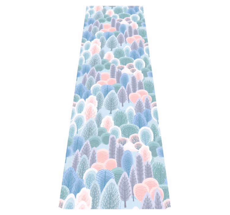 Bedroom vinyl rug with pastel winter forest design - TenStickers