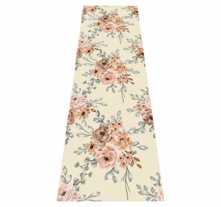 Bedroom vinyl rug featuring romantic rose oil painting - TenStickers