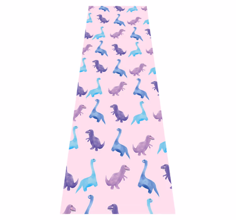 Bedroom vinyl rug featuring pink dinosaurs design - TenStickers