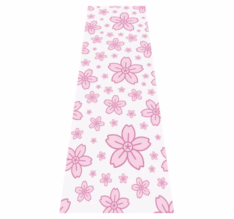 Bedroom vinyl rug with pink cute little flowers - TenStickers