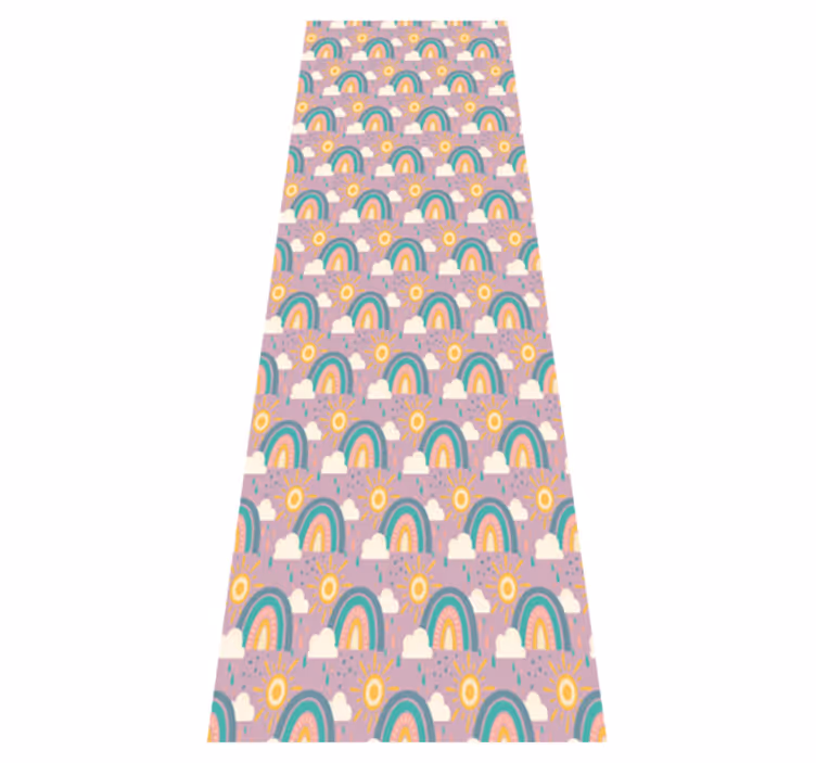 Cute pattern with sun and rainbow bedroom vinyl rug - TenStickers