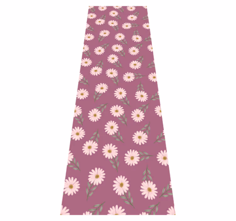 Bedroom vinyl rug with little pink daisy pattern - TenStickers