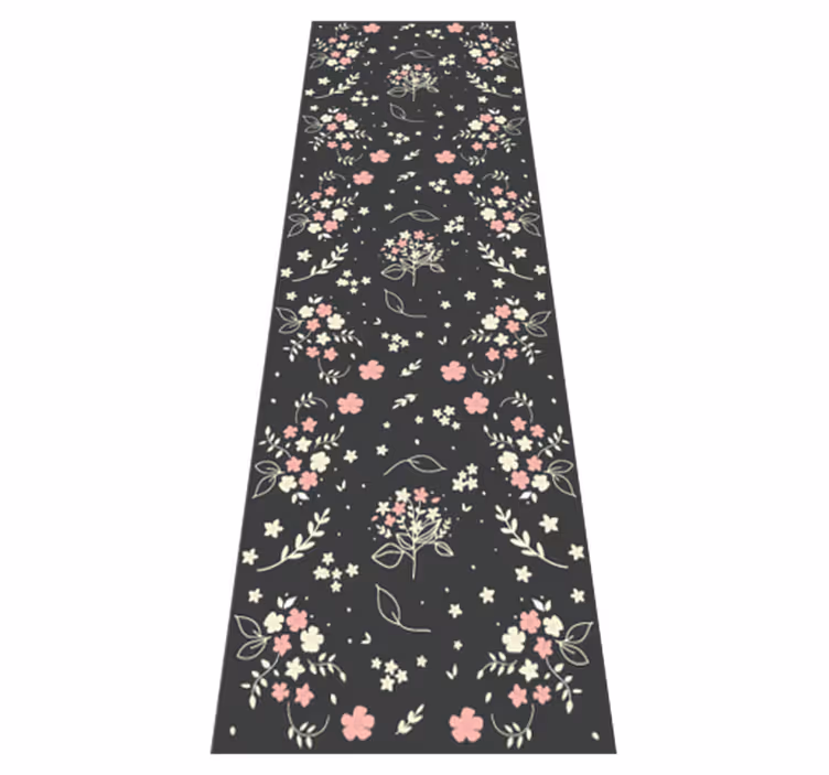 Bedroom vinyl rug gray background with small pink dots - TenStickers
