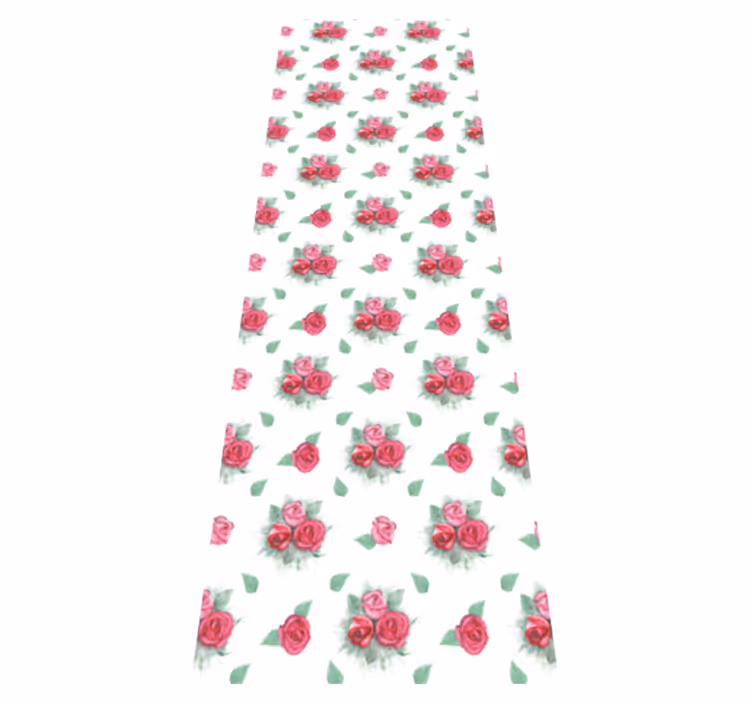 Bedroom vinyl rug with pink and red roses pattern - TenStickers