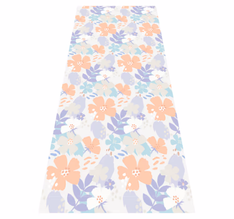 Bedroom vinyl rug with original nordic flowers - TenStickers