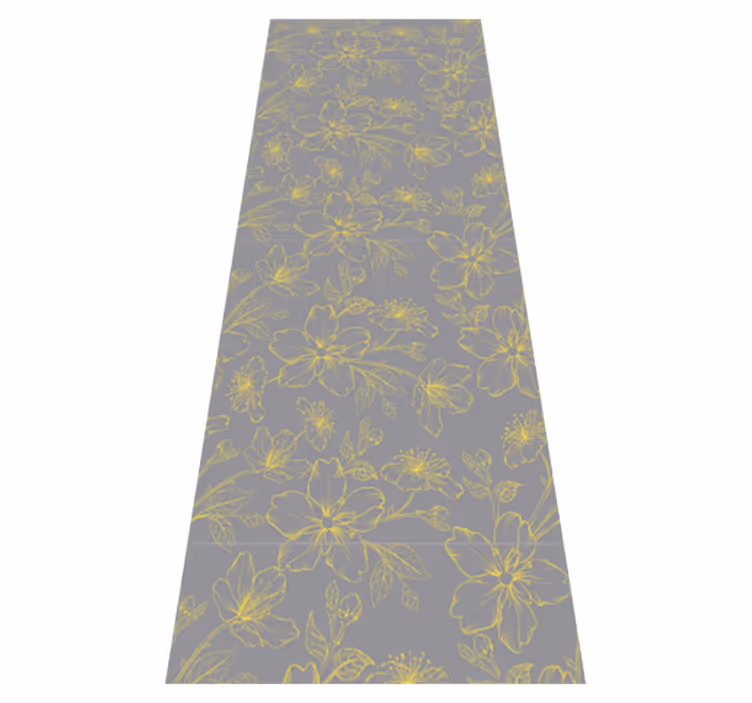 Pantone floral bedroom vinyl rug - TenStickers