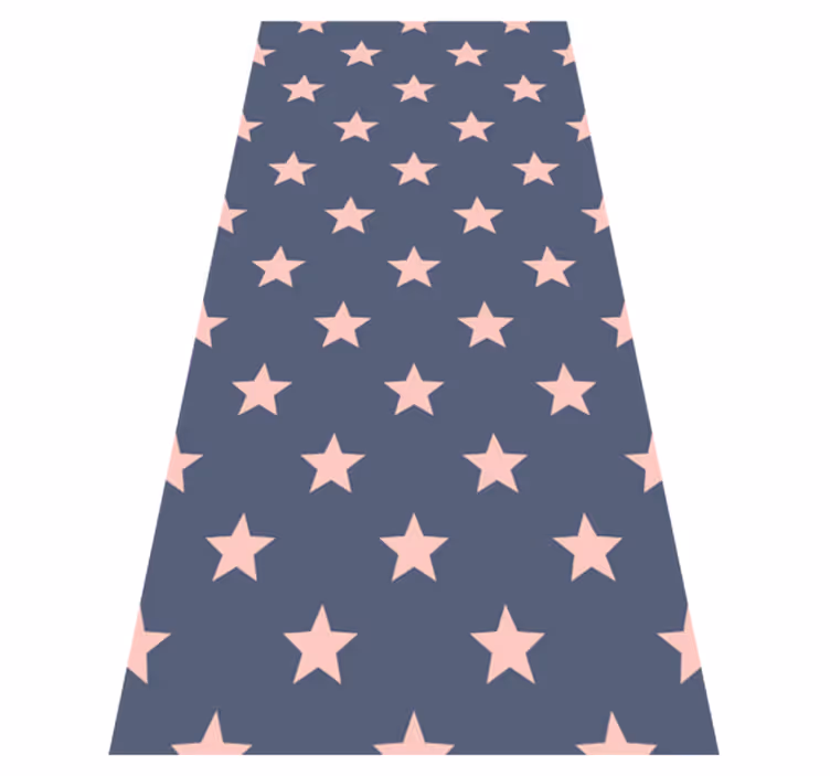 Pink and grey stars bedroom vinyl rug - TenStickers