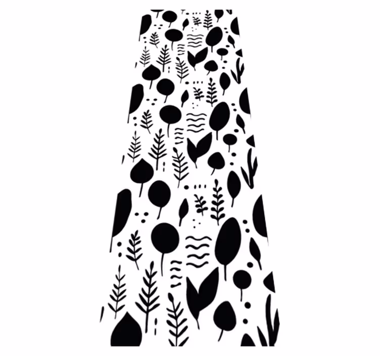 Bedroom vinyl rug with black and white nature images - TenStickers
