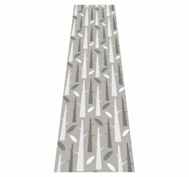 Bedroom vinyl rug with nordic gray branches design - TenStickers
