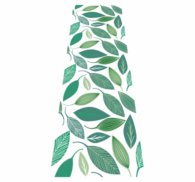 Bedroom vinyl rug with green leaves nature pattern - TenStickers
