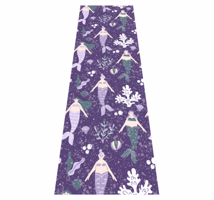 Bedroom vinyl rug mermaid splash design - TenStickers