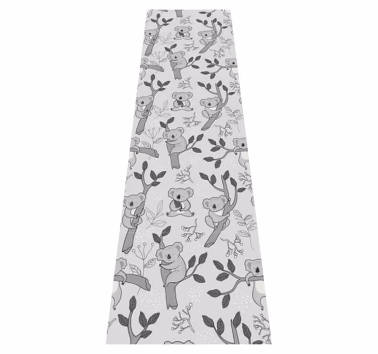 Gray koala pattern bedroom vinyl rug - TenStickers