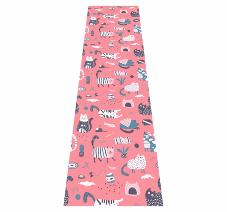 Bedroom vinyl rug nordic kitties design - TenStickers