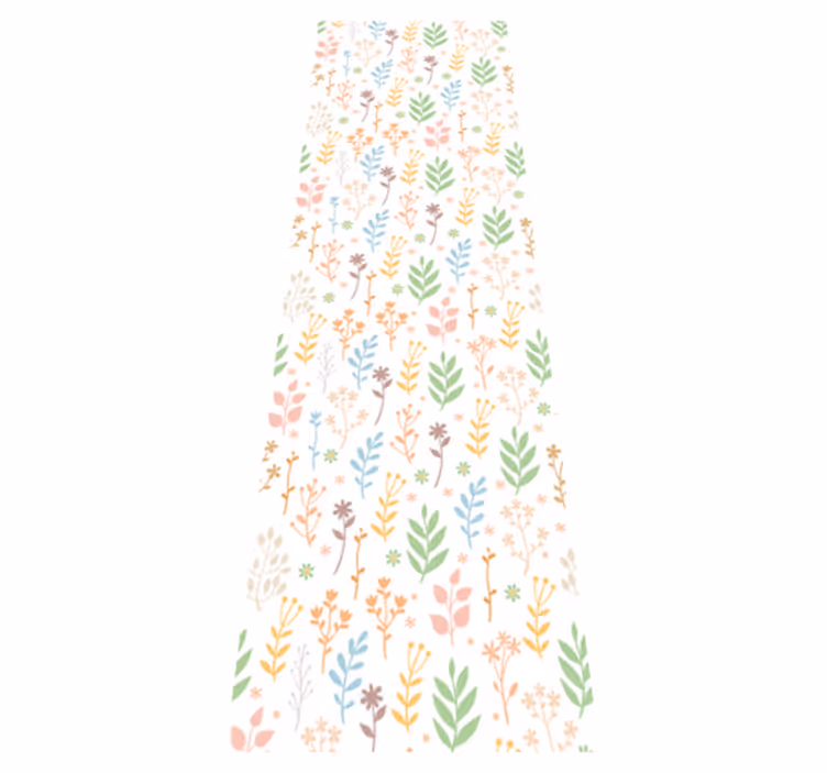 Bedroom vinyl rug with simple symbols on white - TenStickers