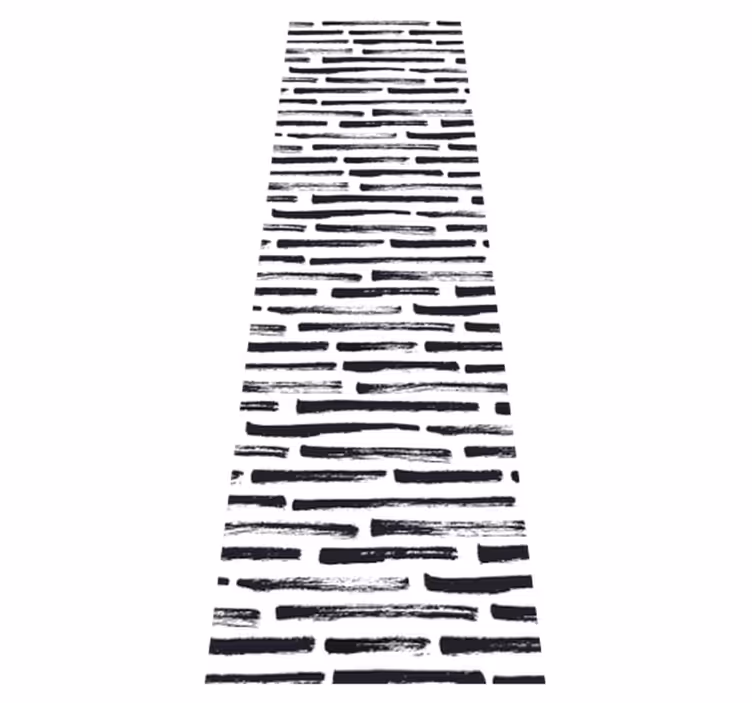 Bedroom vinyl rug with vintage black lines on white - TenStickers