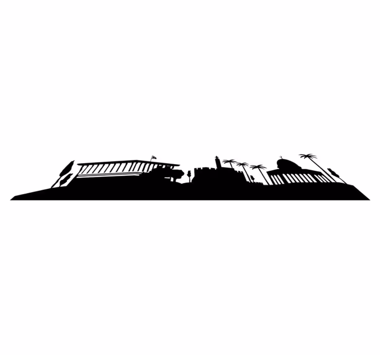 Bedroom vinyl rug featuring jerusalem skyline - TenStickers