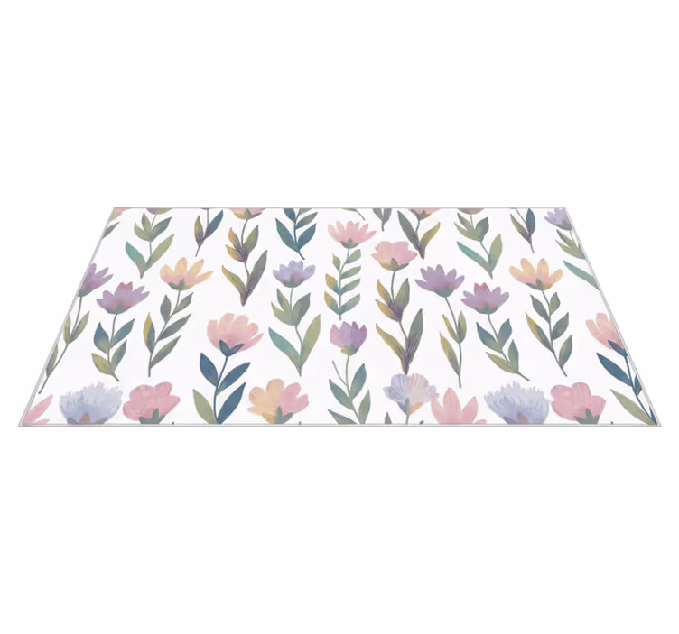 Bedroom vinyl rug nordic style flower wall decal - TenStickers