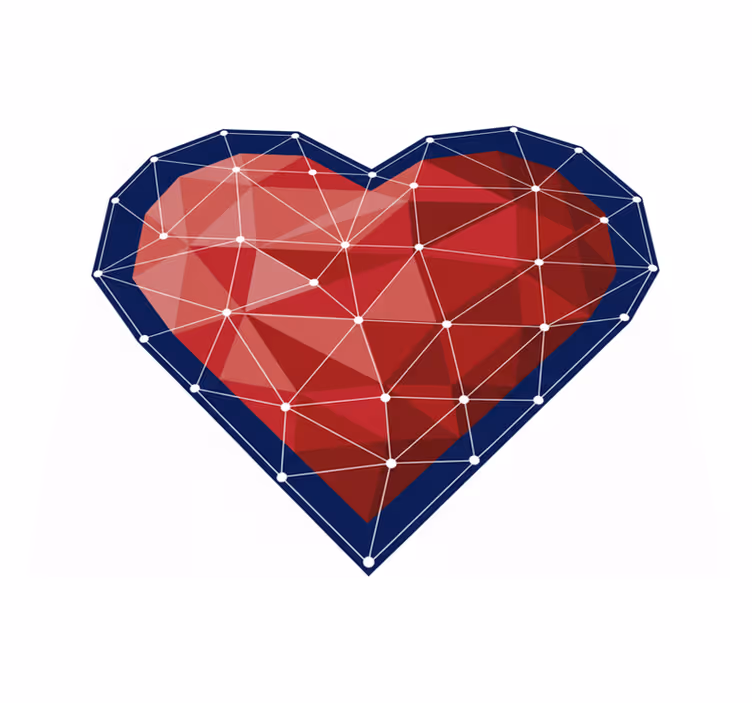 Bedroom vinyl rug geometric heart origami sticker - TenStickers