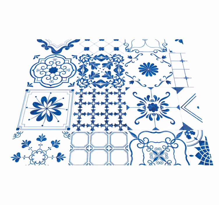 Scandinavian vinyl rug nordic tiles design - TenStickers