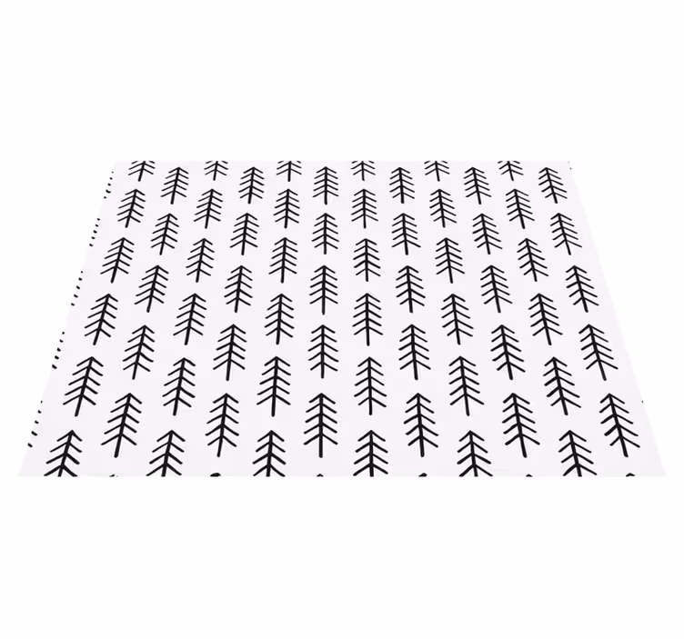 Scandinavian vinyl rug black ink pines - TenStickers