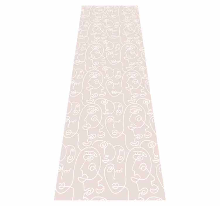 Scandinavian vinyl rug in pink and white design - TenStickers
